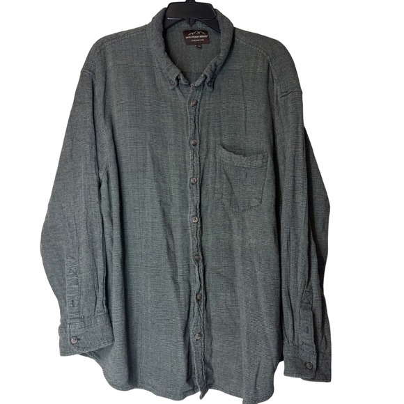 Mountain Ridge Other - Mountain Ridge Mens 2XLT Tall Long Sleeve Button Up Shirt Green Flannel Outdoor